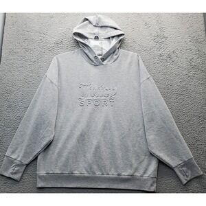 Juicy Couture Sport Hoodie Womens XL Gray Heather Spell Out Long Sleeve Pullover